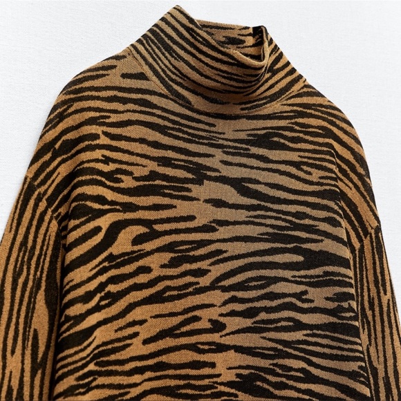 ZARA JACQUARD FINE KNIT DRESS | SIZE: M | NWT - Picture 3 of 11